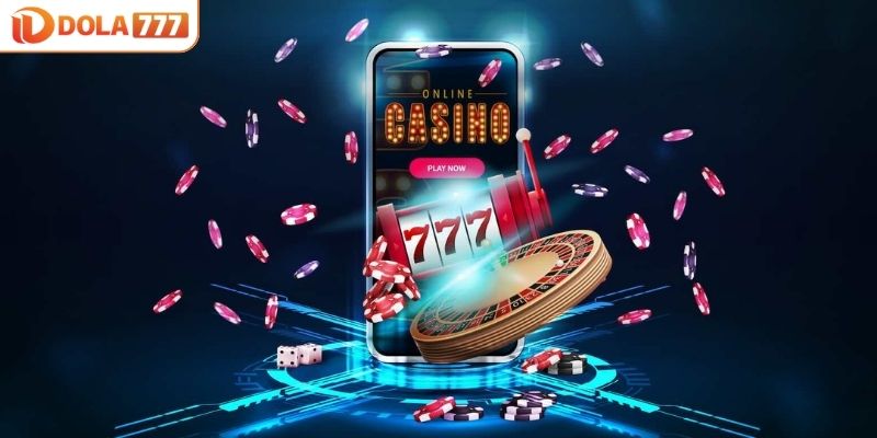 Sảnh game casino DOLA777 có giao diện và màu sắc ấn tượng